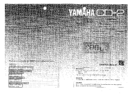 Yamaha CD-2 - Owners Manual